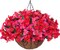 Artificial Hanging Bougainvillea Flower Basket – UV-Resistant Faux Silk for Outdoor Garden Decor (HotpinkRed)